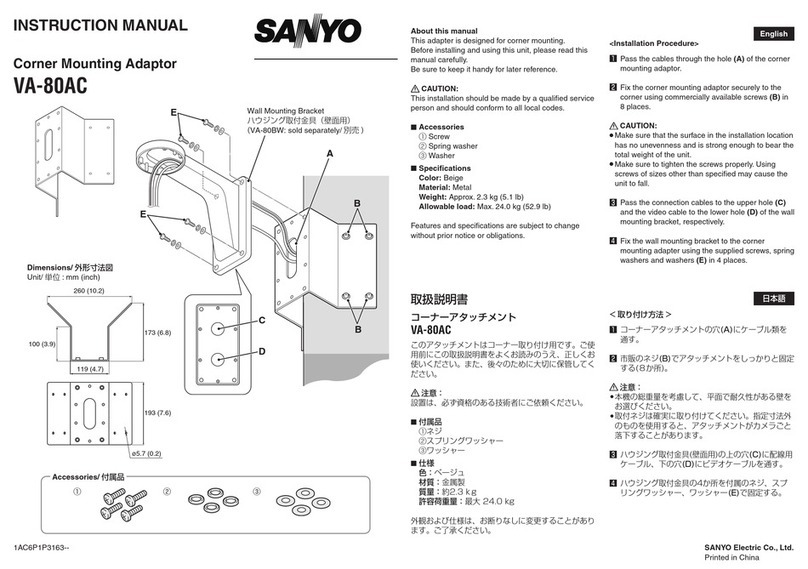 Sanyo VA-80AC User manual