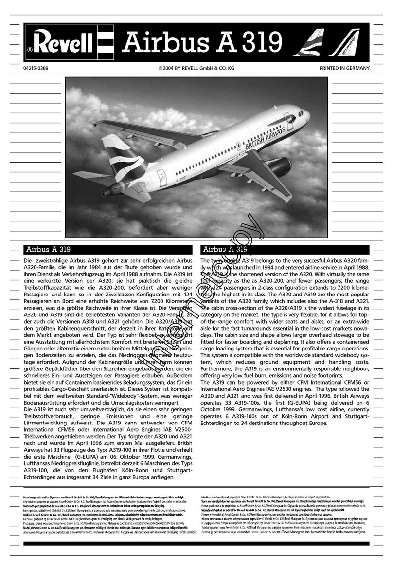 REVELL Airbus A 319 Austrian User manual
