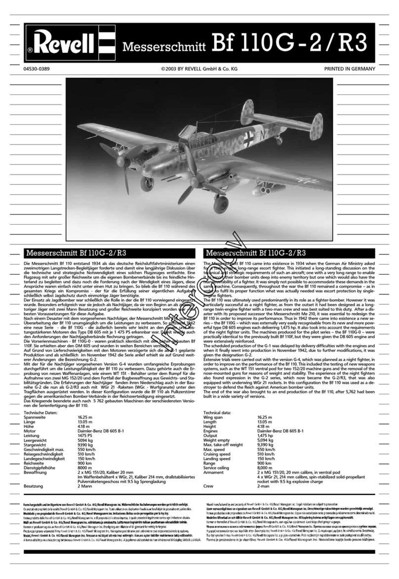 REVELL Messerschmitt BF 110G-2/R3 User manual