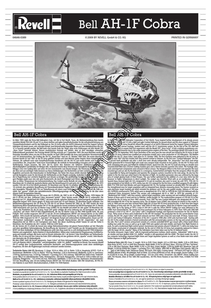 REVELL Bell AH-1F Cobra Assembly manual