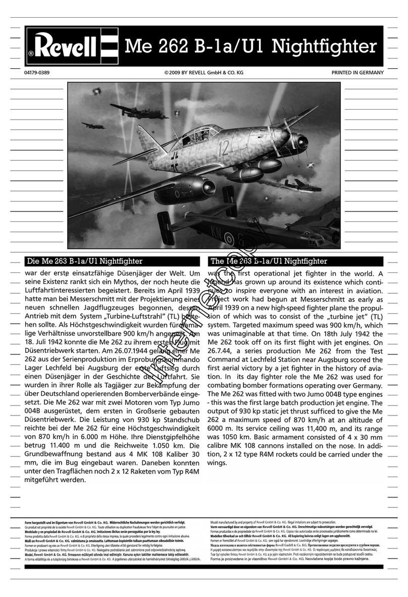 REVELL Me 262 B-1a/U1 Nightfighter User manual