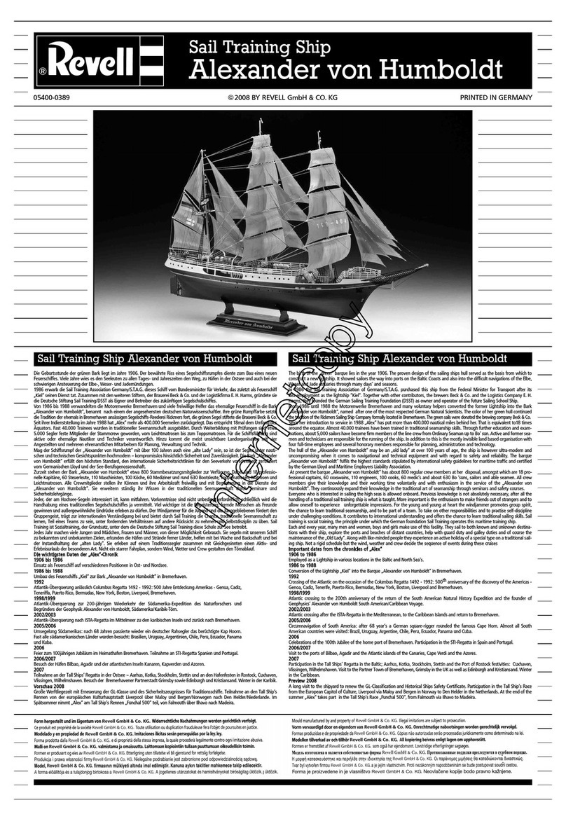 REVELL Sail Training Ship Alexander Von Humbolt User manual