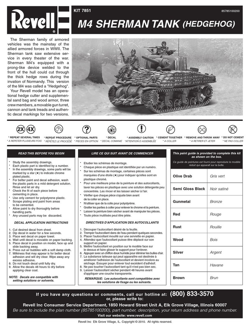 REVELL M4 Sherman Tank (Hedgehog) User manual REVELL M4 Sherman Tank (Hedgehog) User manual