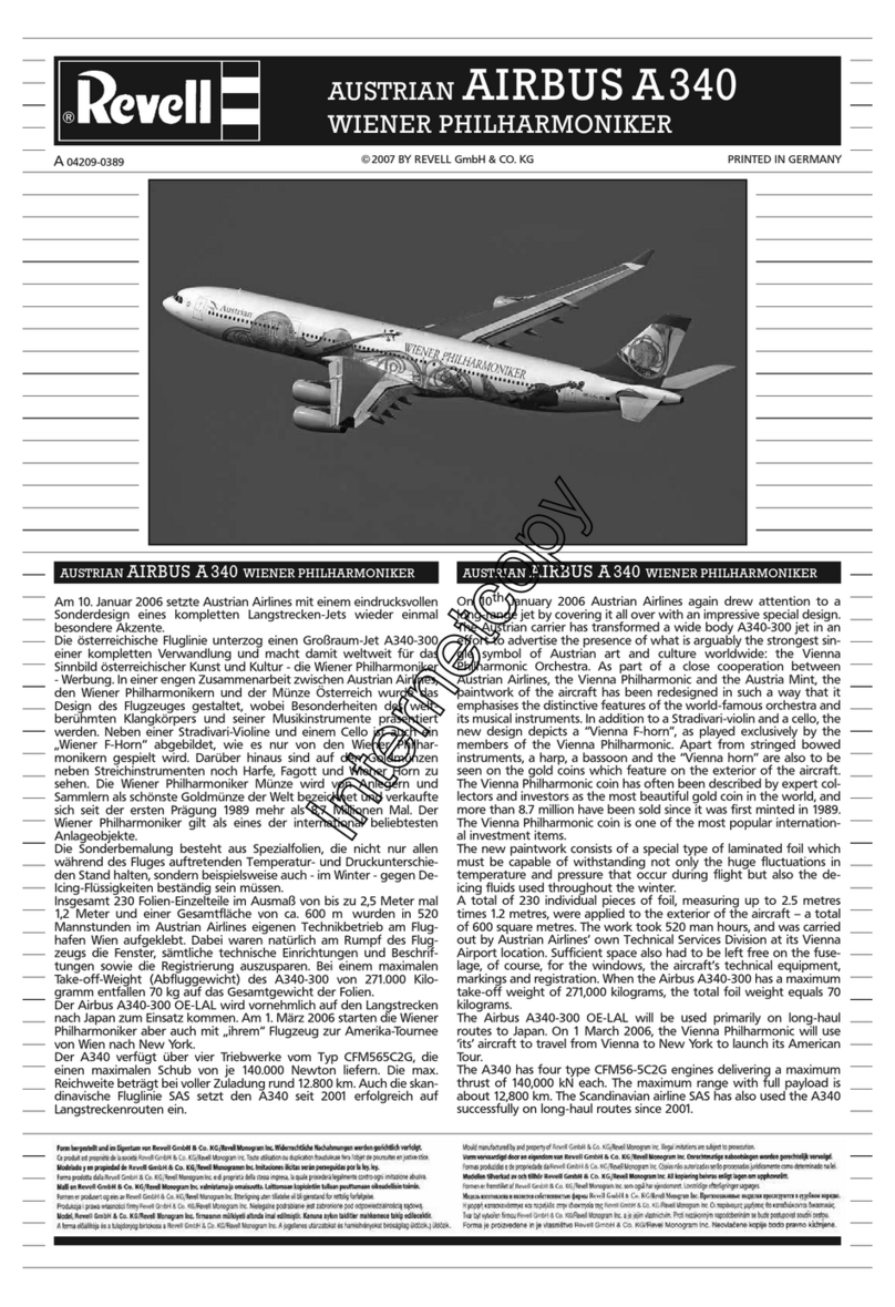 REVELL Austrian Airbus A340 Wiener Philharmoniker Assembly manual REVELL Austrian Airbus A340 Wiener Philharmoniker Assembly manual