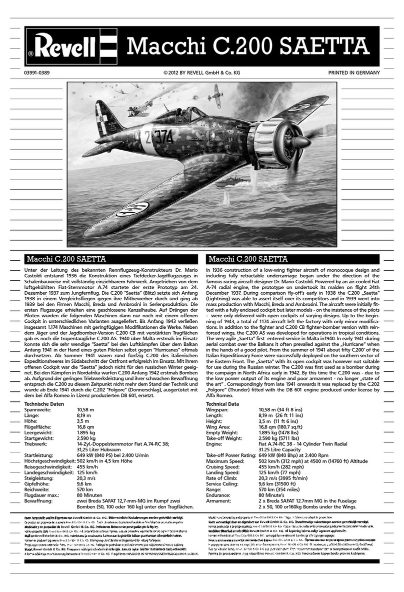 REVELL Macchi C.200 Saetta User manual