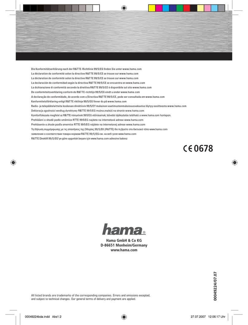 Hama Bluetooth USB Adapter Operating	 instruction