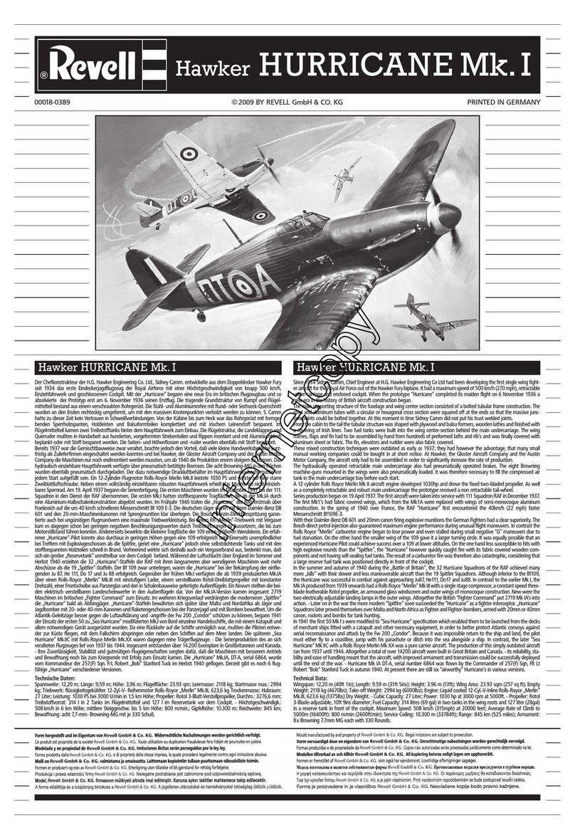 REVELL Hawker Hurricane Mk.I User manual REVELL Hawker Hurricane Mk.I User manual