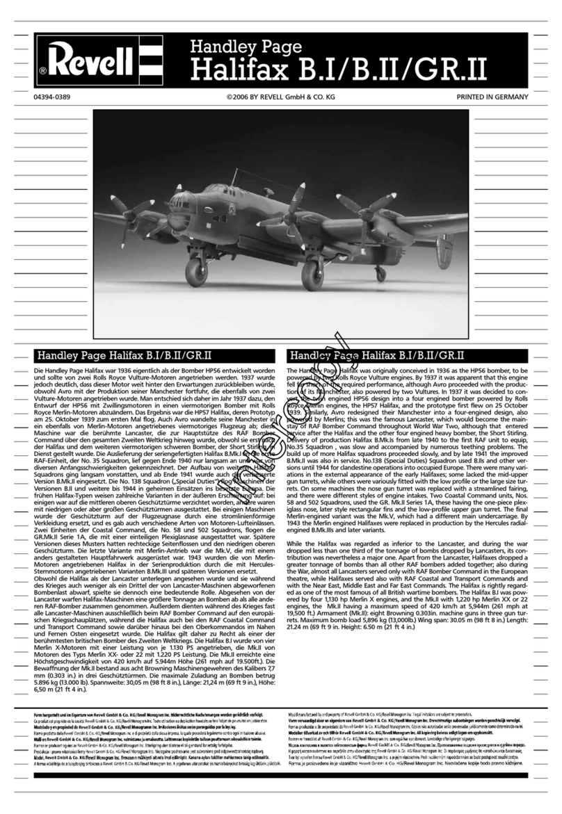 REVELL Handley Page Halifax B.I/B.II/GR.II User manual