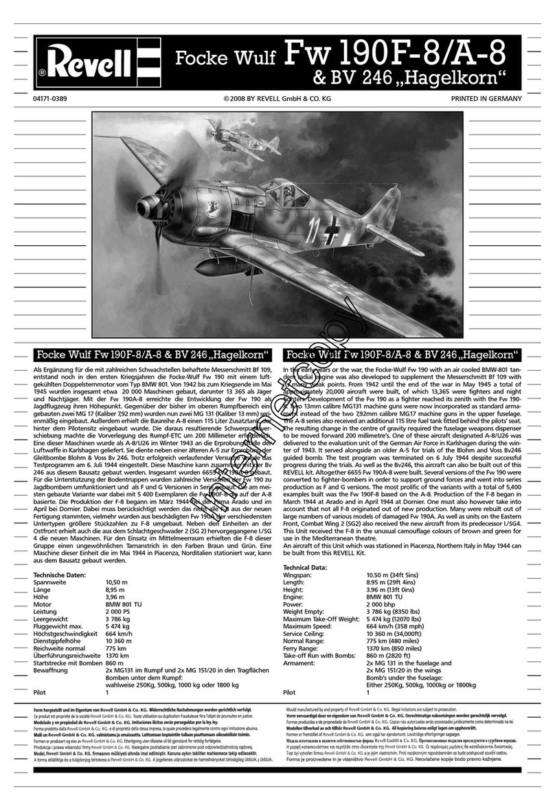 REVELL Focke Wulf FW190F-8/A-8 & BV 246 "Hagelkorn" Assembly manual REVELL Focke Wulf FW190F-8/A-8 & BV 246 "Hagelkorn" Assembly manual