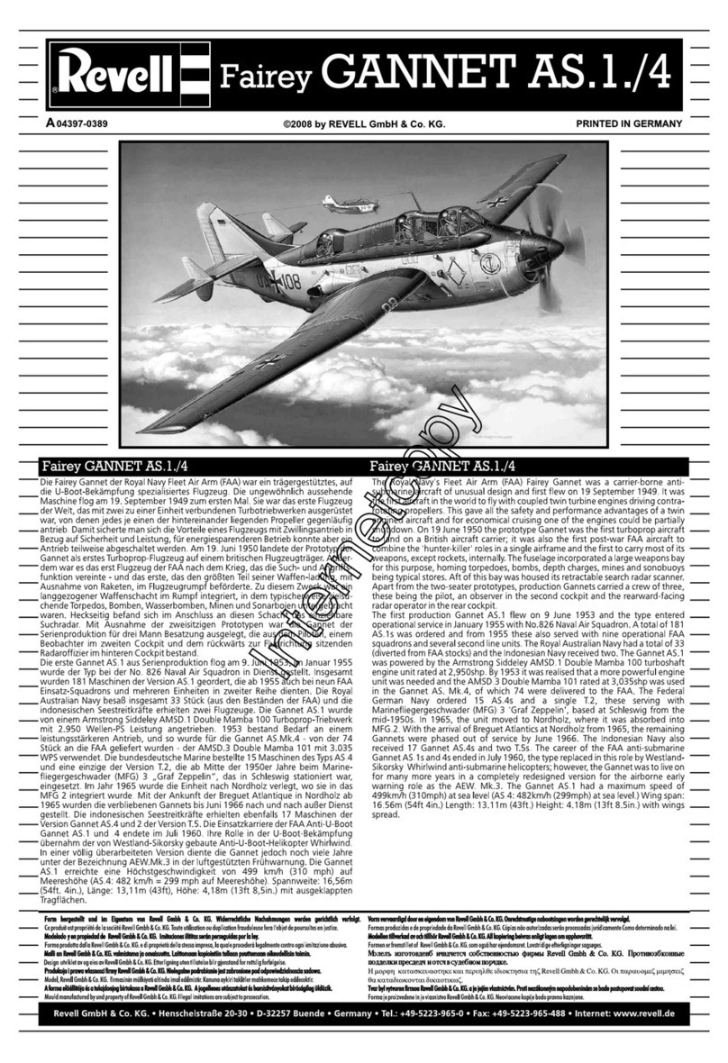 REVELL Fairey Gannet A.S.1./4 Assembly manual