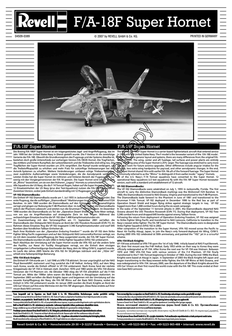 REVELL F/A-18F Super Hornet User manual
