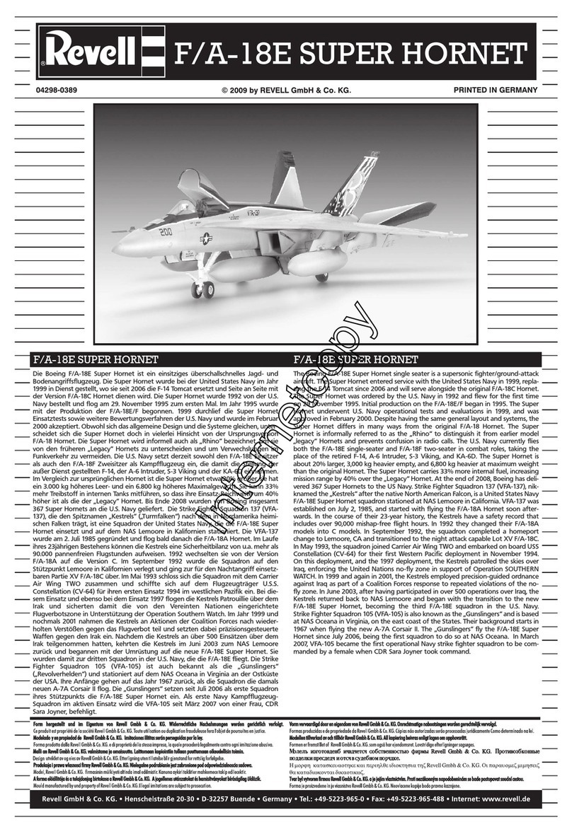 REVELL F/A-18E Super Hornet Assembly manual