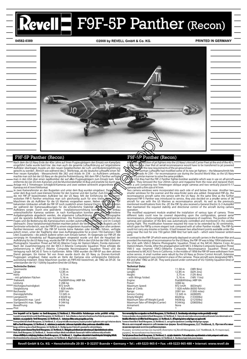 REVELL F9F-5P Panther User manual