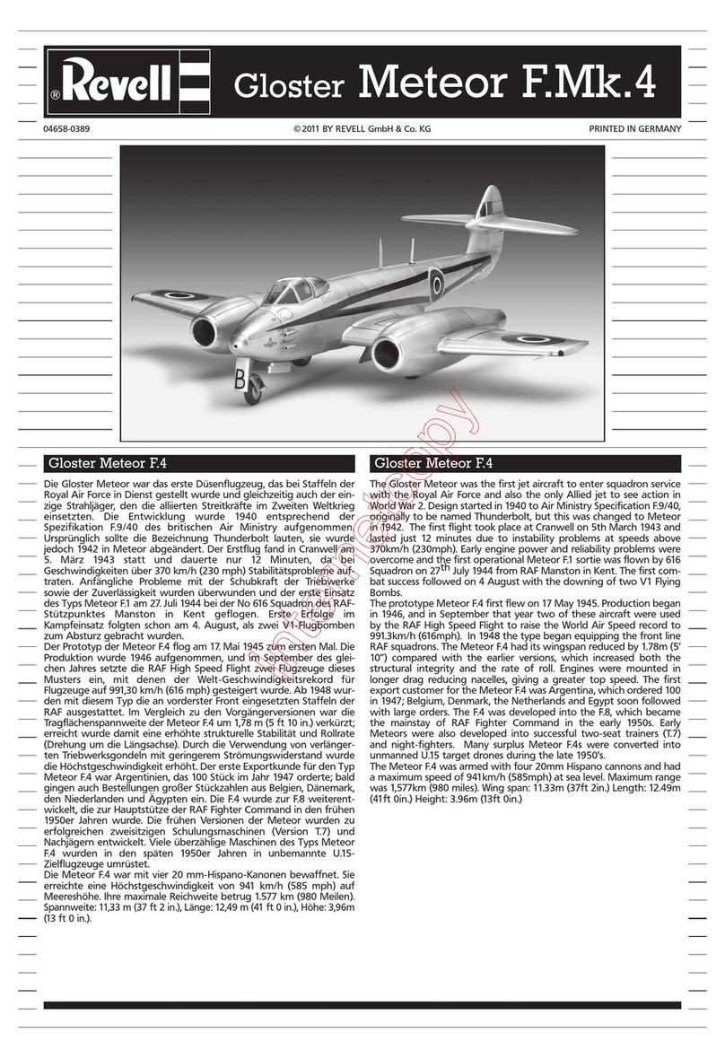 REVELL Gloster Meteor F.Mk.4 User manual