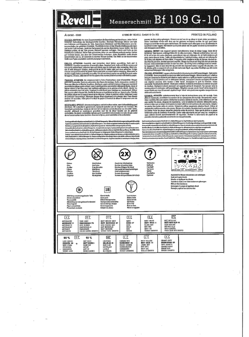 REVELL Messerschhmitt Bf 109 G-10 Assembly manual