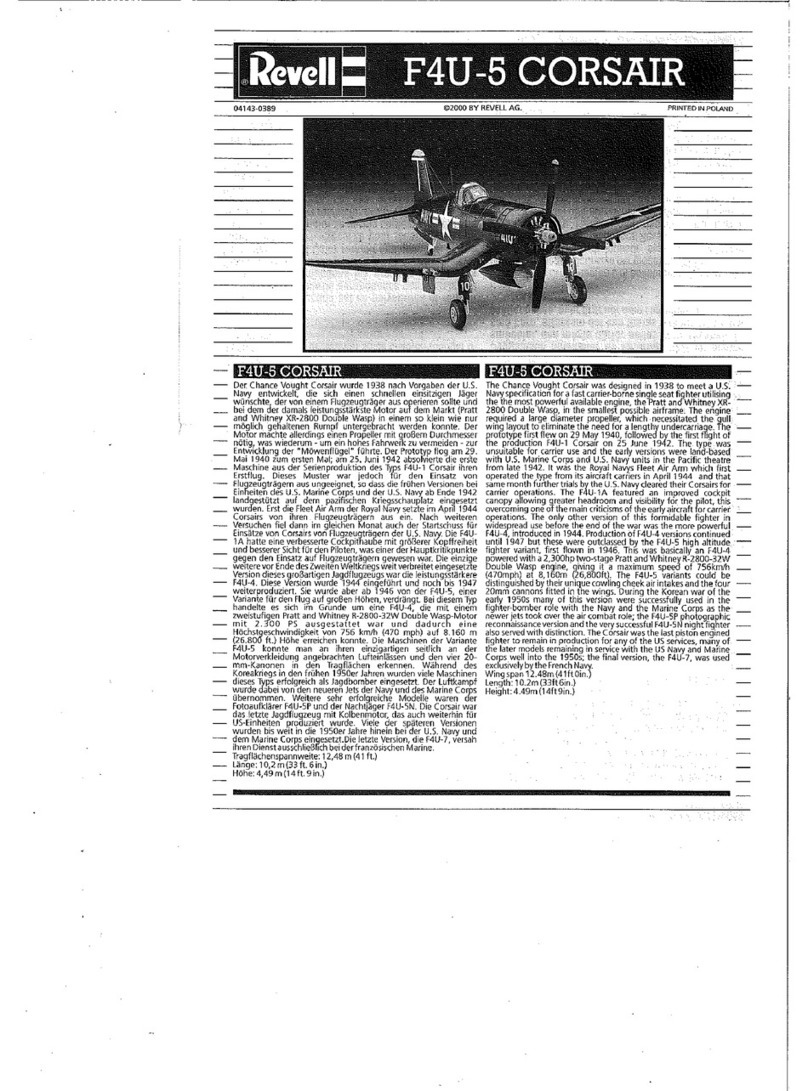 REVELL F4U-5 Corsair User manual