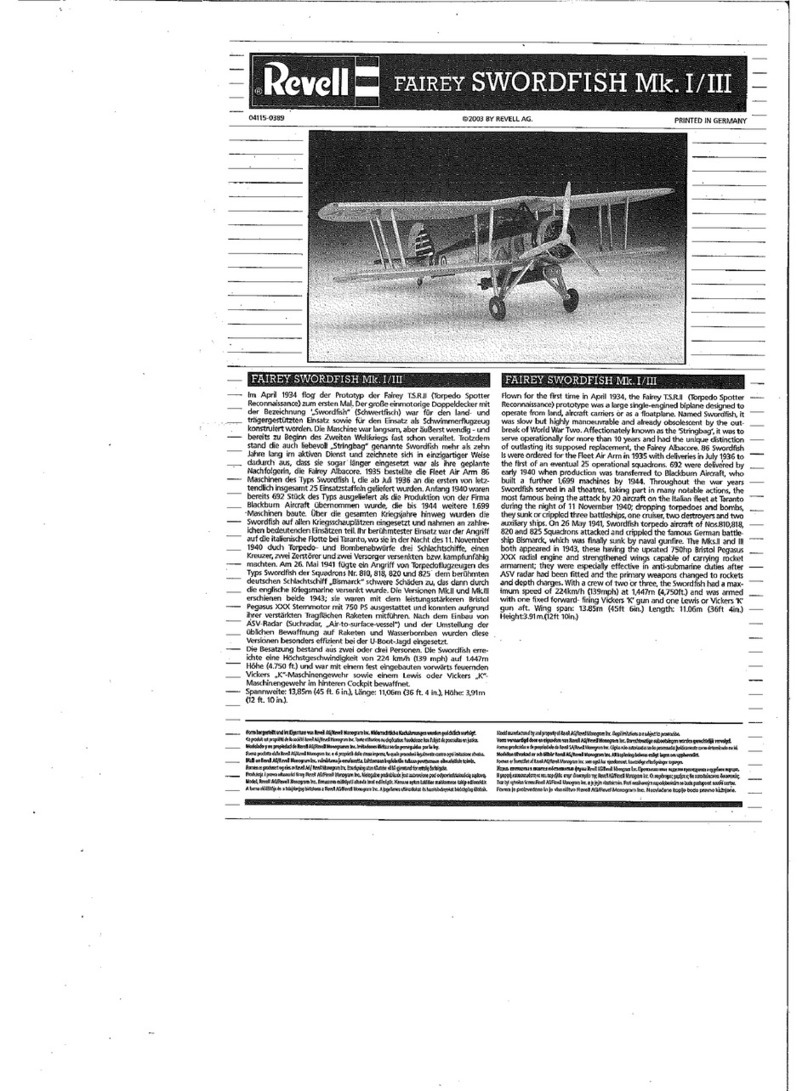 REVELL Fairey Swordfish Mk.I/III Assembly manual