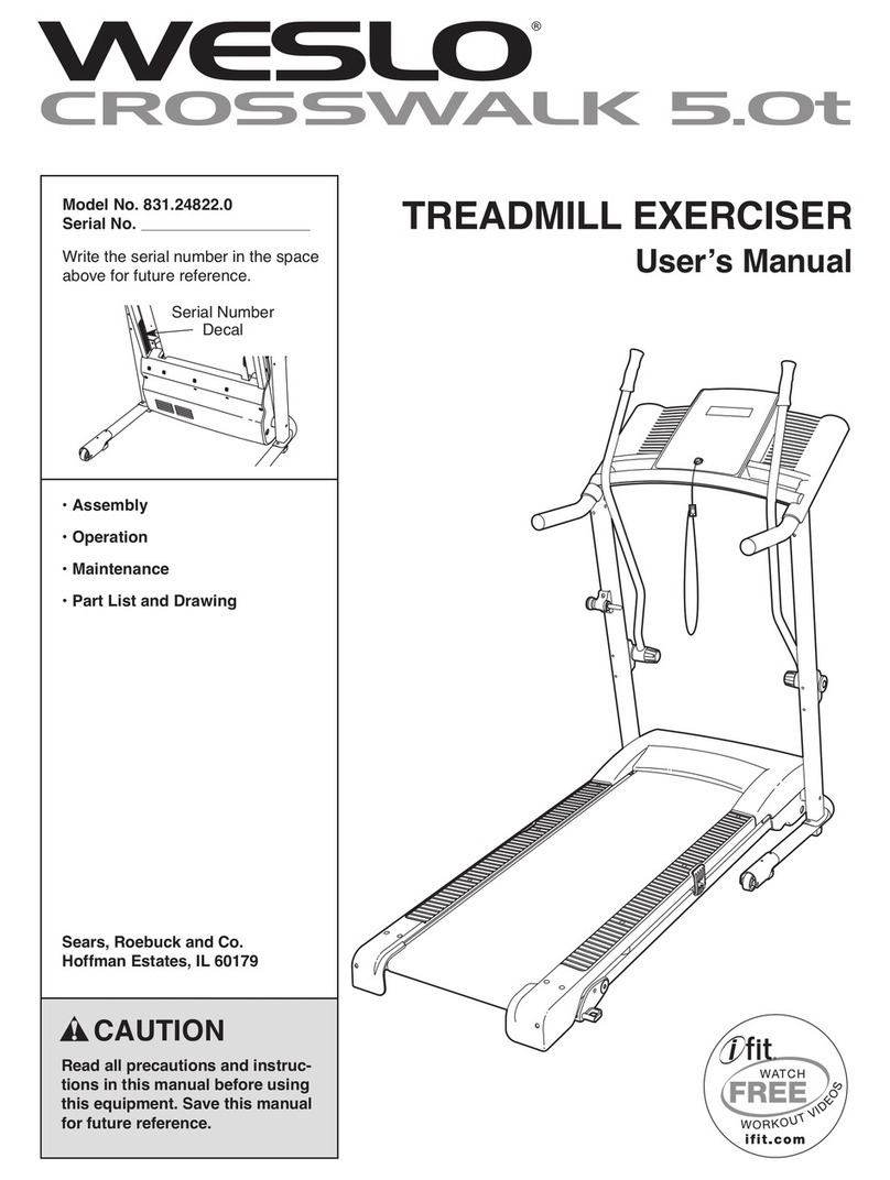 Weslo Crosswalk 5.0t Treadmill User manual