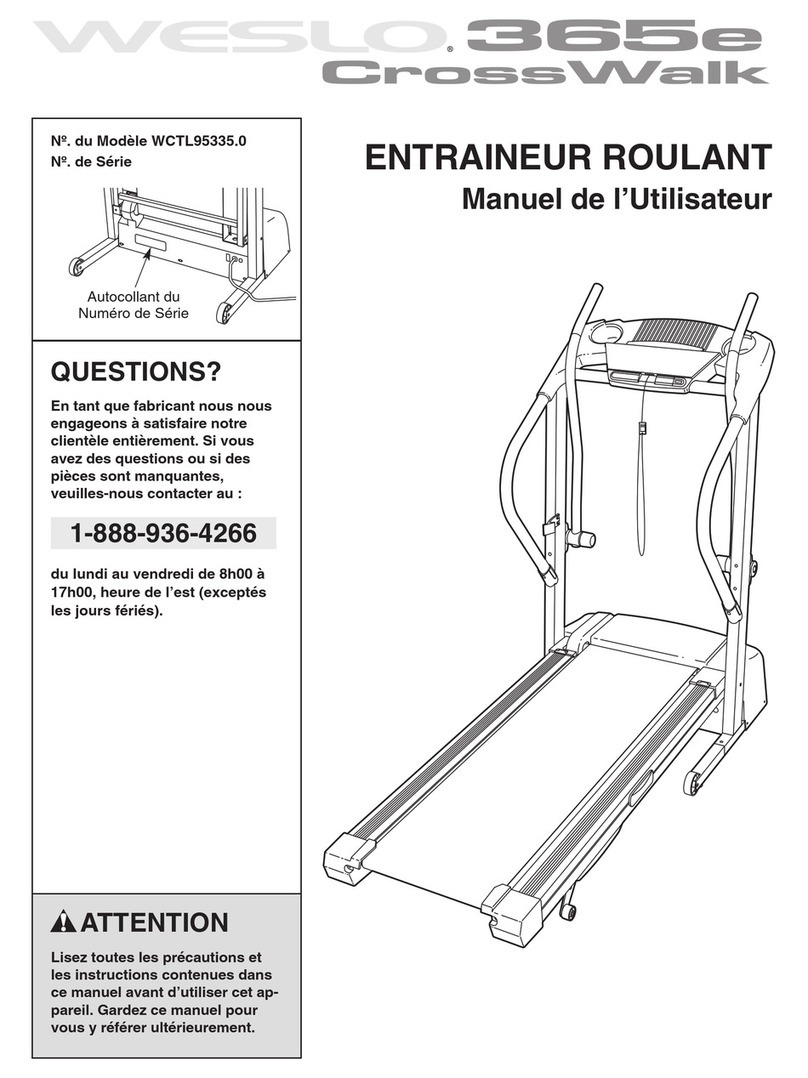 Weslo Crosswalk 365e Treadmill User manual