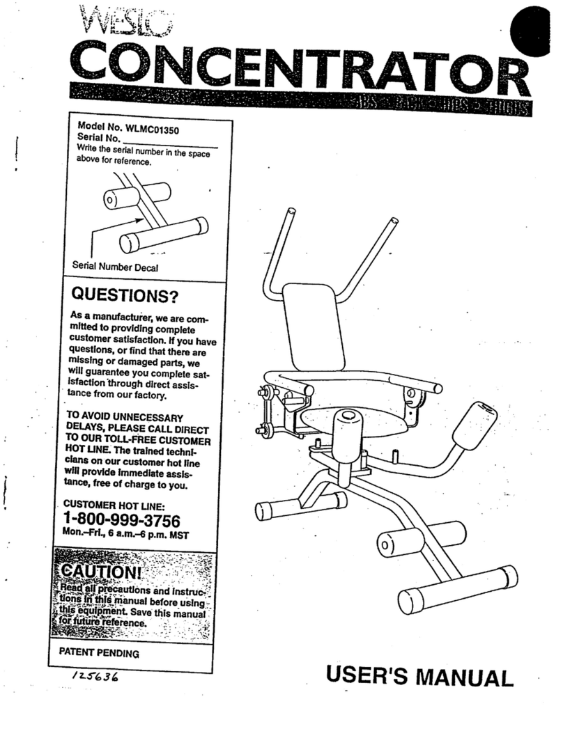 Weslo Concentrat0r User manual