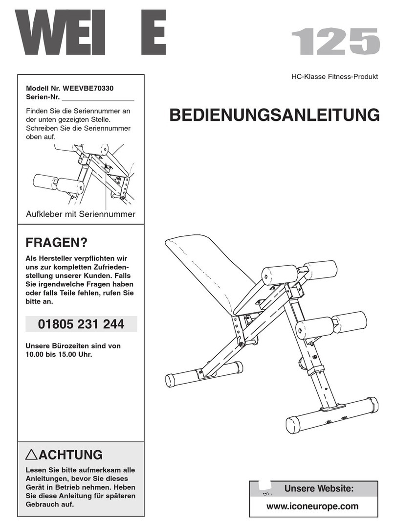 Weider Pro 125 Bench Bedienungsanleitung