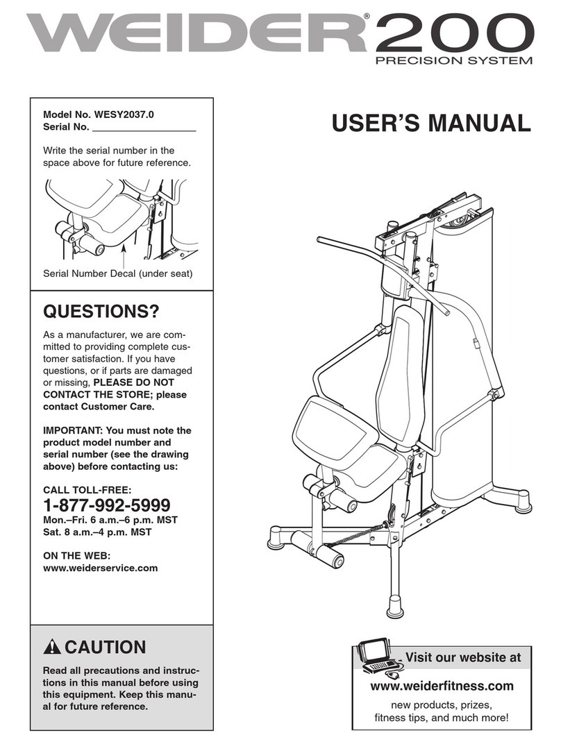 Weider Precision 200 user manual