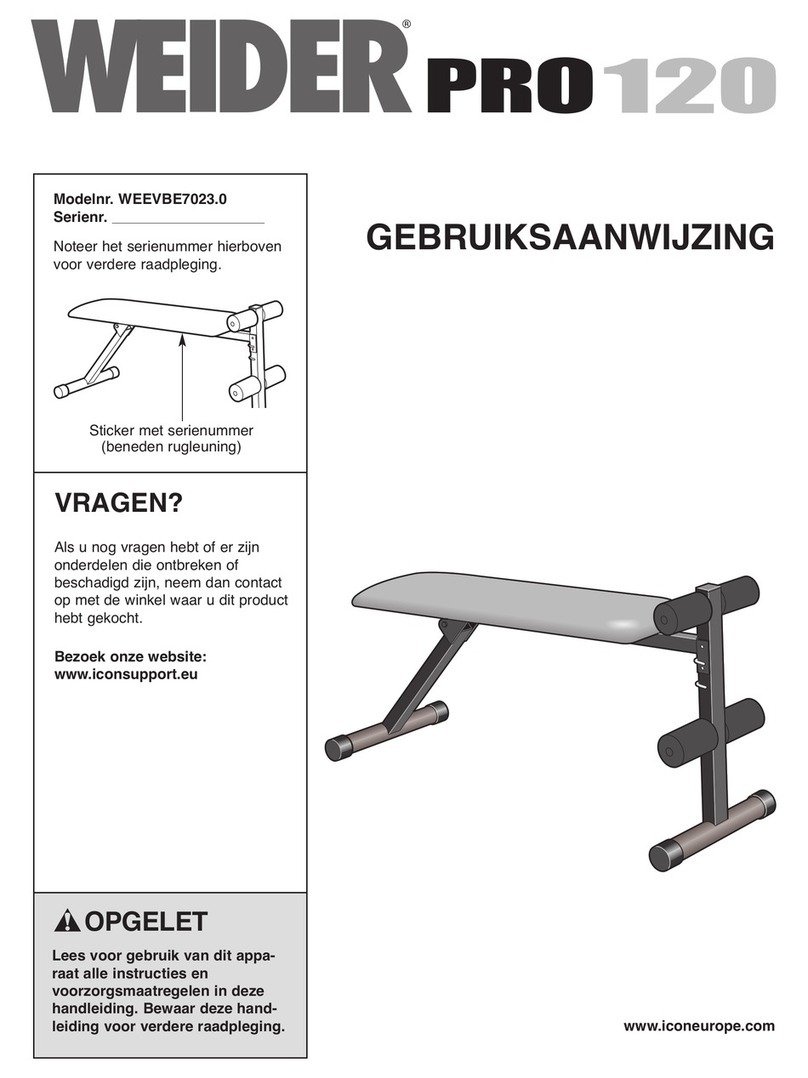 Weider Pro 120 Bench System manual
