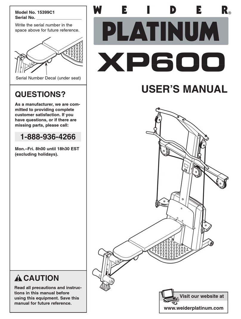 Weider Platinum XP600 User manual