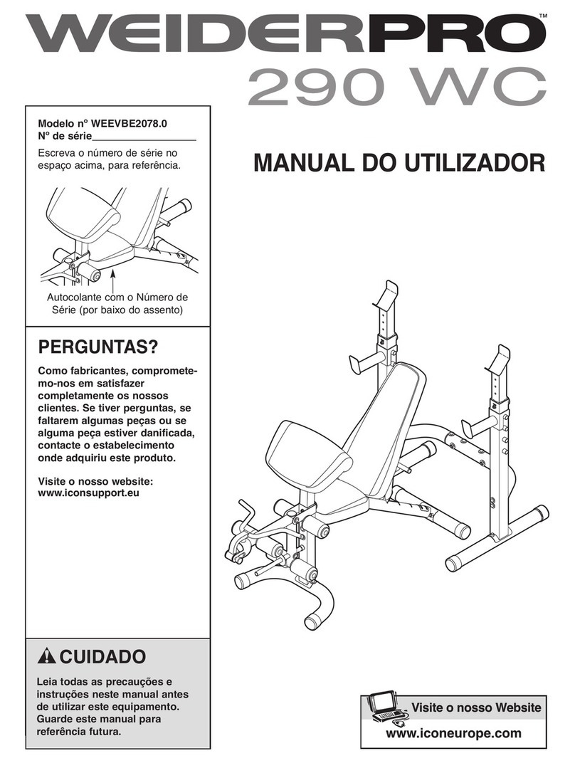 Weider Pro 290 wc bench Setup guide