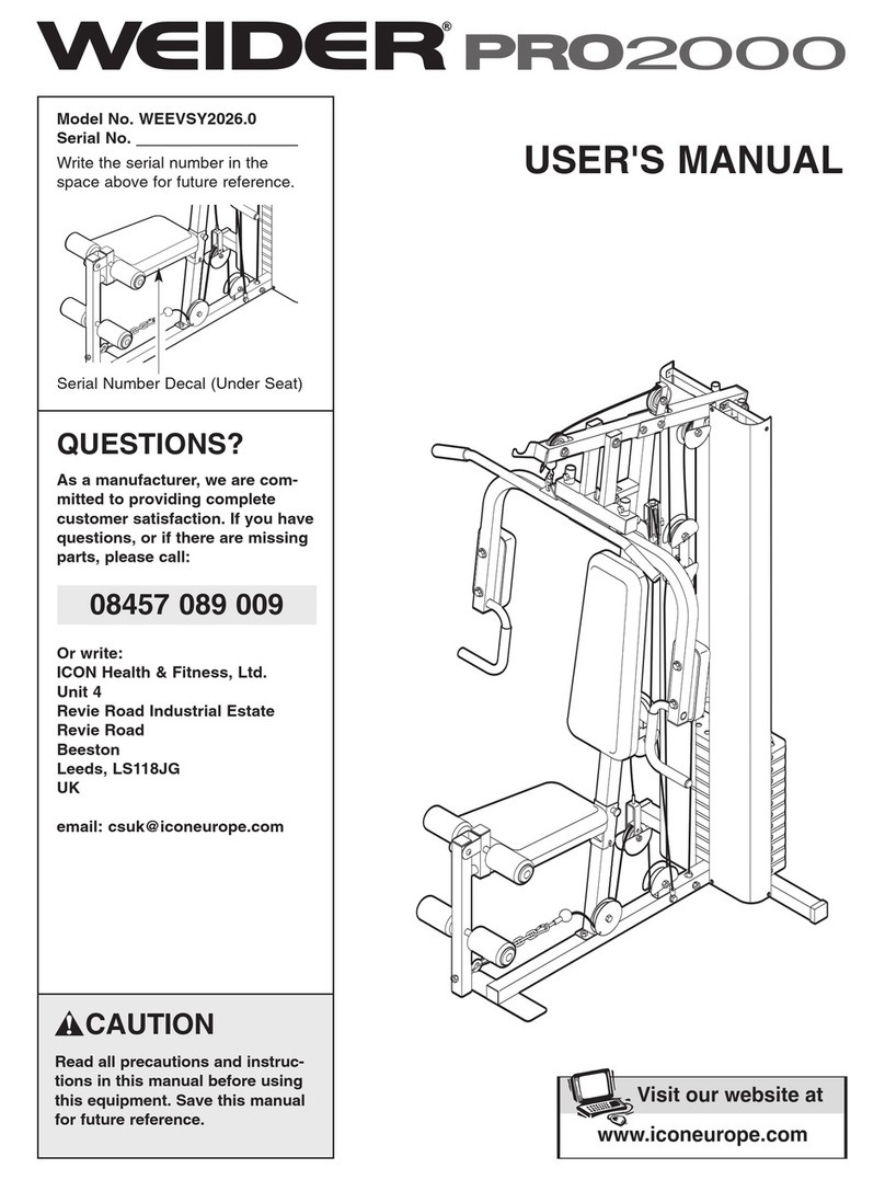 Weider Pro 2000 User manual