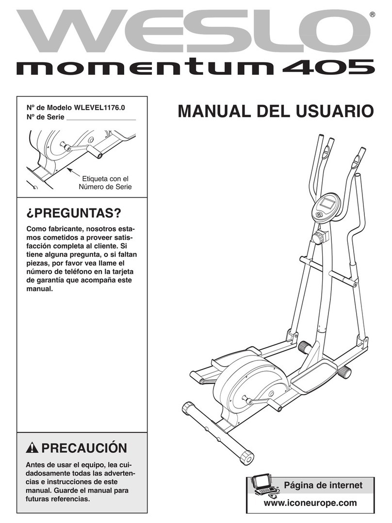Weslo Momentum 405 Elliptical User guide