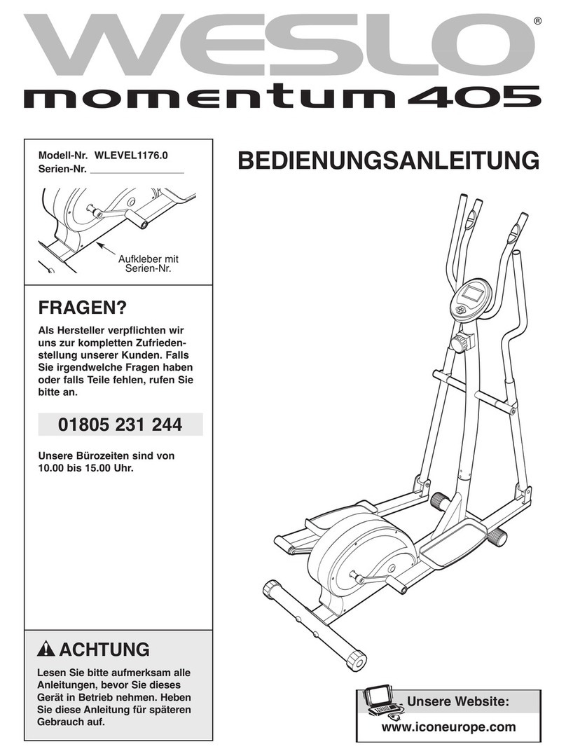Weslo Momentum 405 Elliptical Bedienungsanleitung
