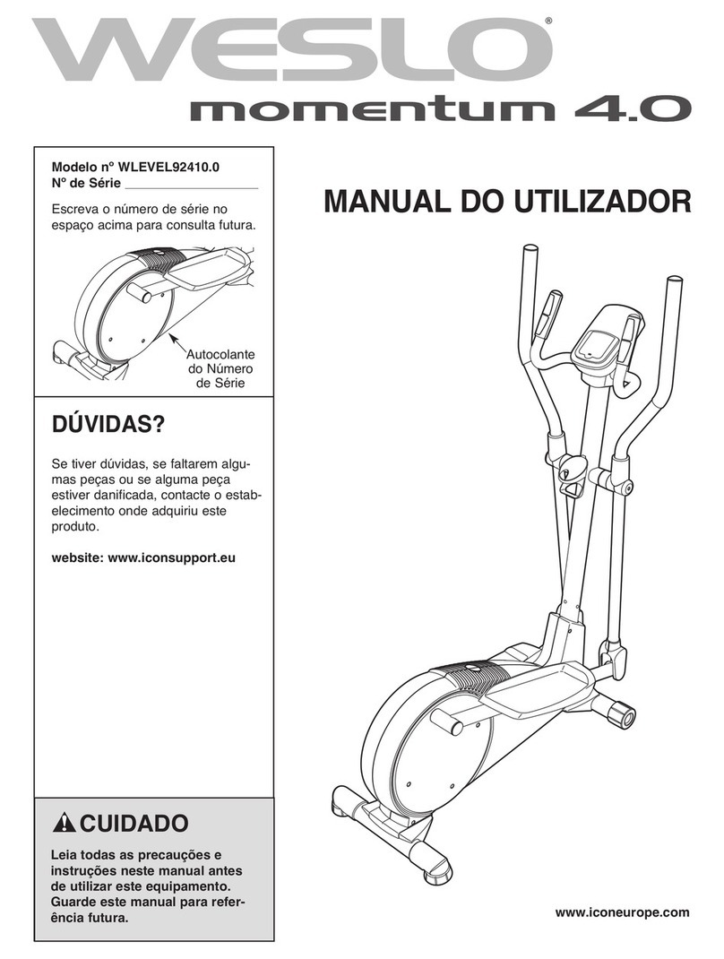 Weslo Momentum 4.0 Elliptical Manual do utilizador