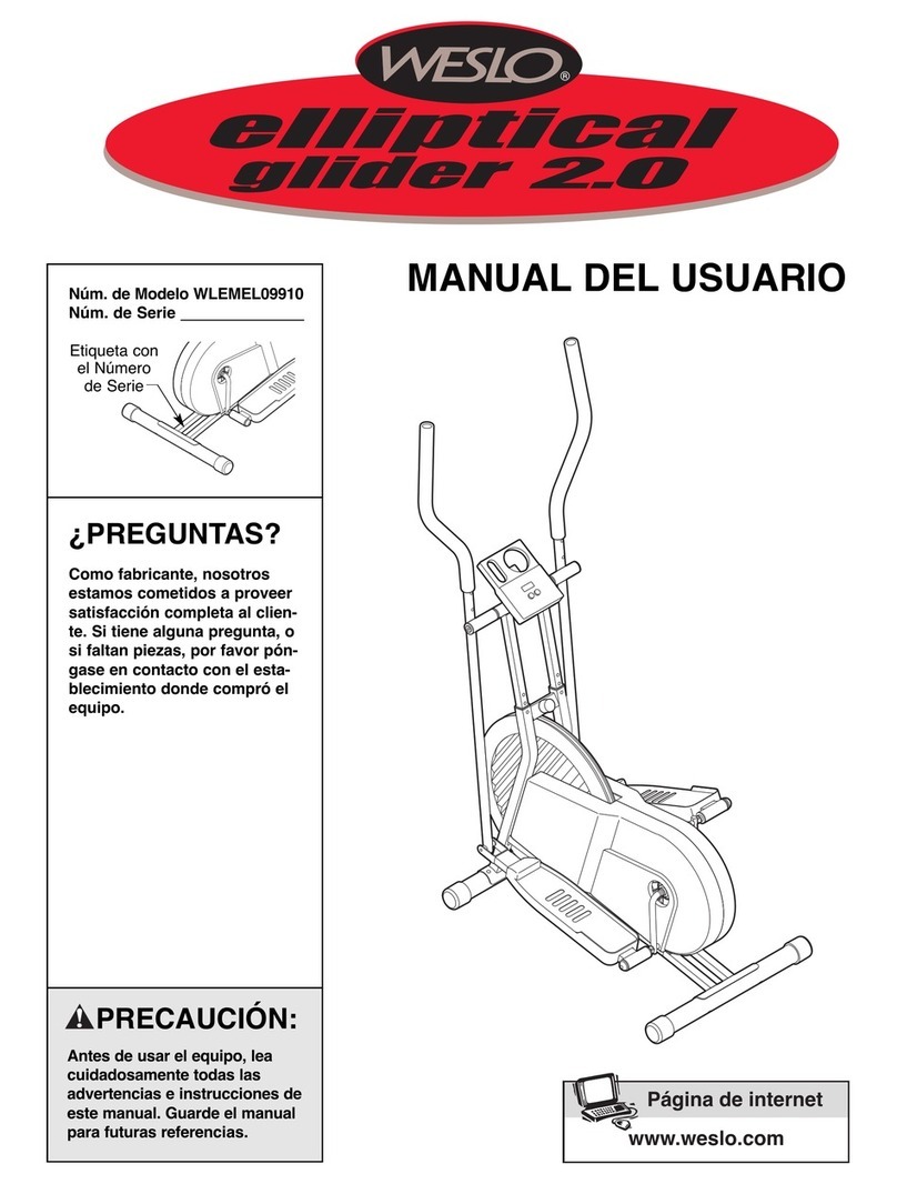Weslo Elliptical Glider 2.0 Manual Del Usuario