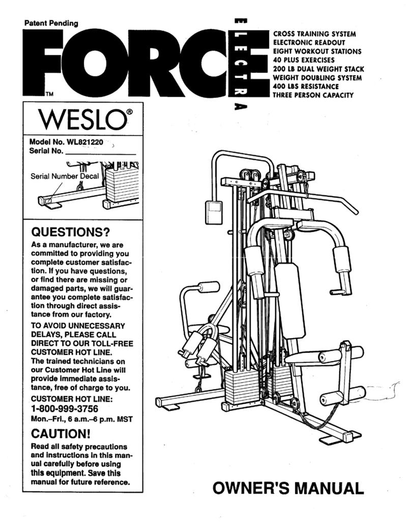 Weslo Electra Force B01197-b User manual