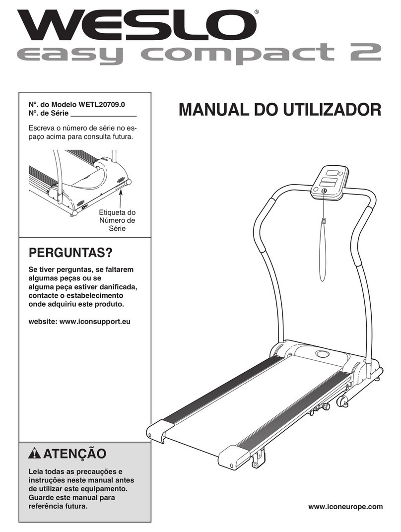 Weslo Easy compact 2 treadmill Manual do utilizador