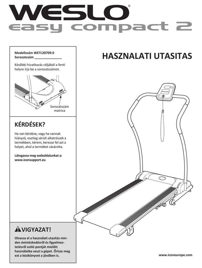 Weslo Easy compact 2 treadmill HASZNALATI UTASITAS
