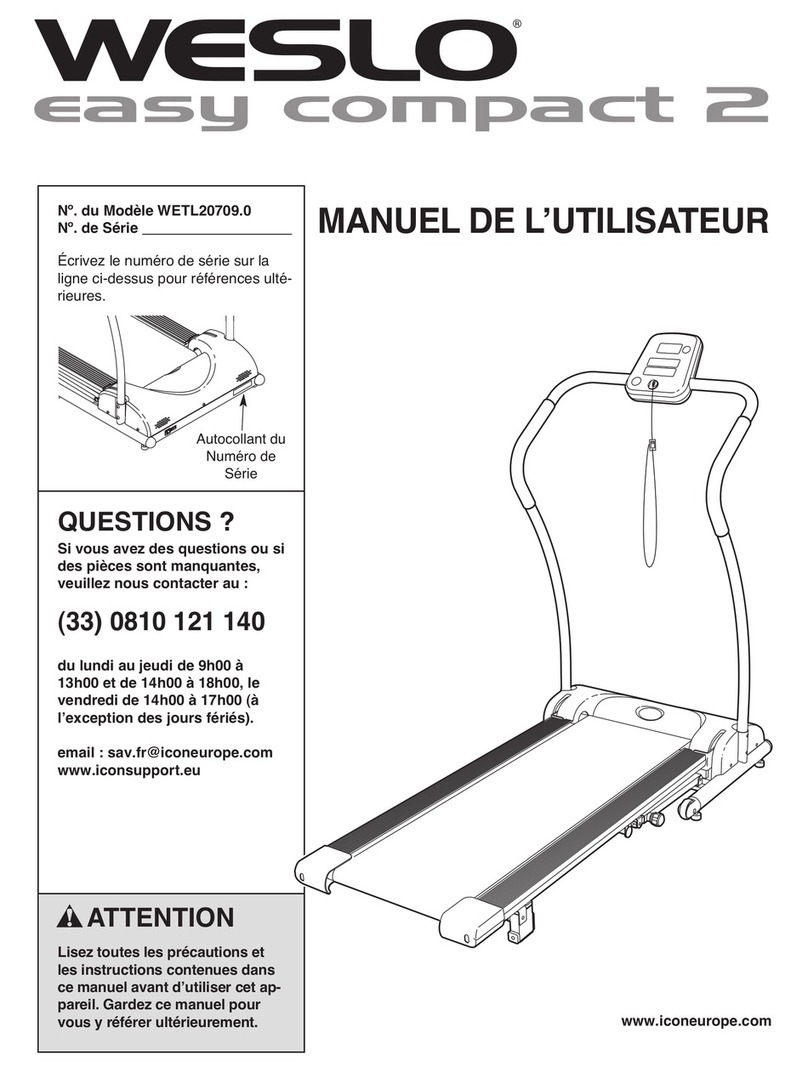 Weslo Easy compact 2 treadmill Manuel de l'utilisateur