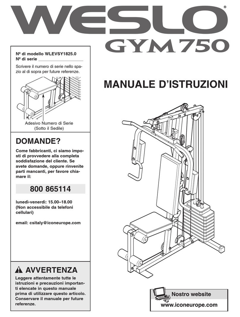 Weslo Gym 750 Operating and maintenance manual