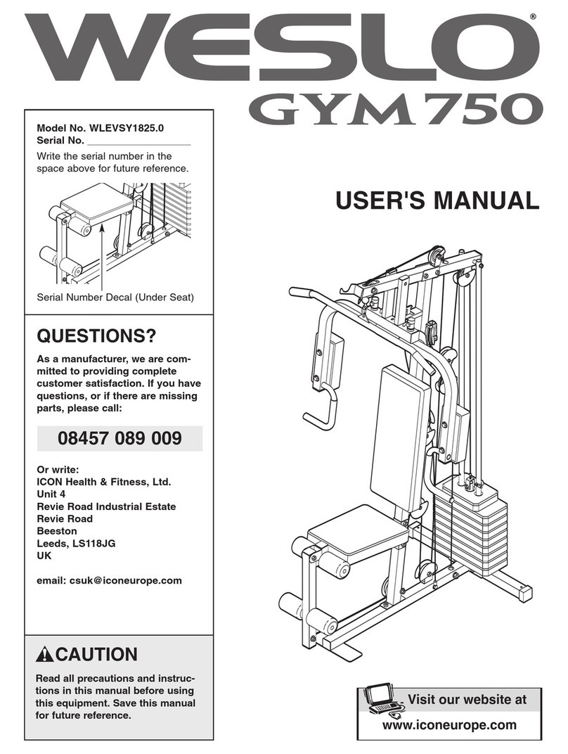 Weslo Gym 750 User manual