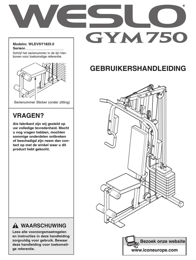Weslo Gym 750 Gebruikershandleiding