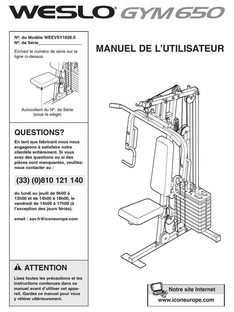 Weslo Gym 650 Manuel de l'utilisateur