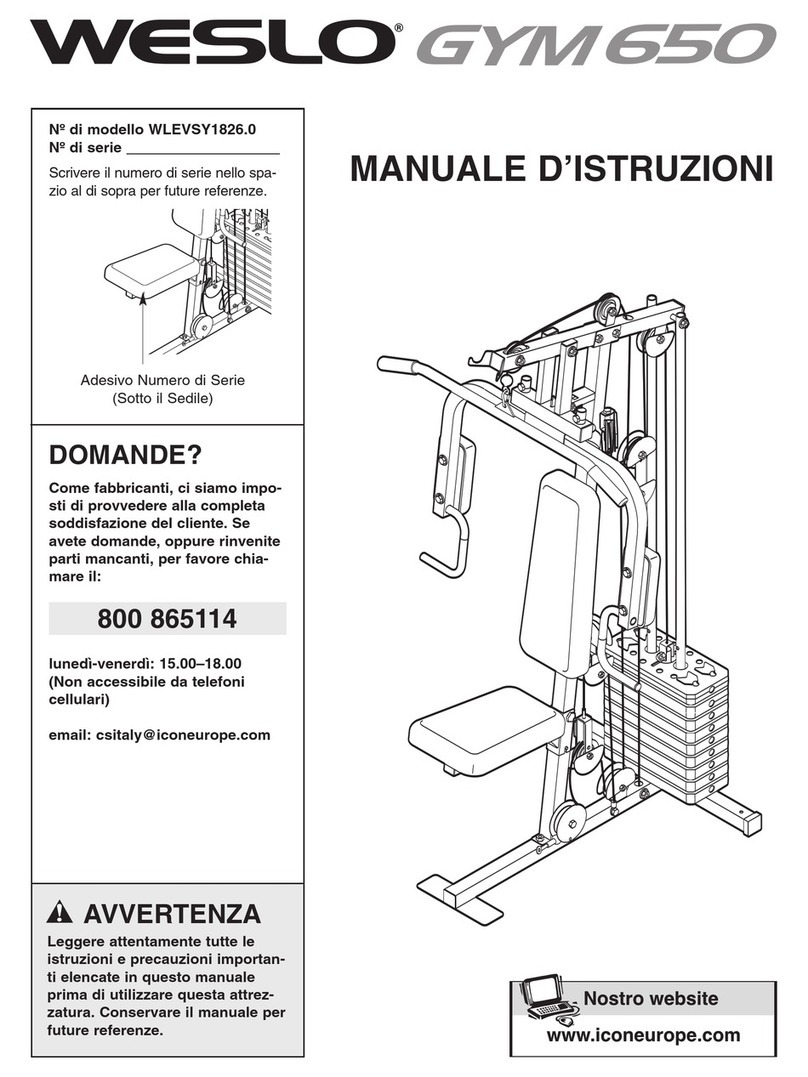 Weslo Gym 650 Operating and maintenance manual