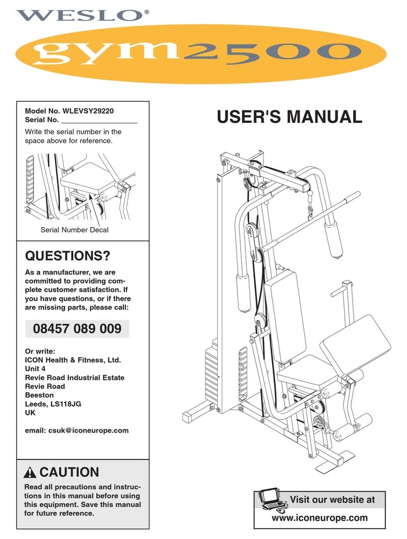 Weslo Gym 2500 user manual