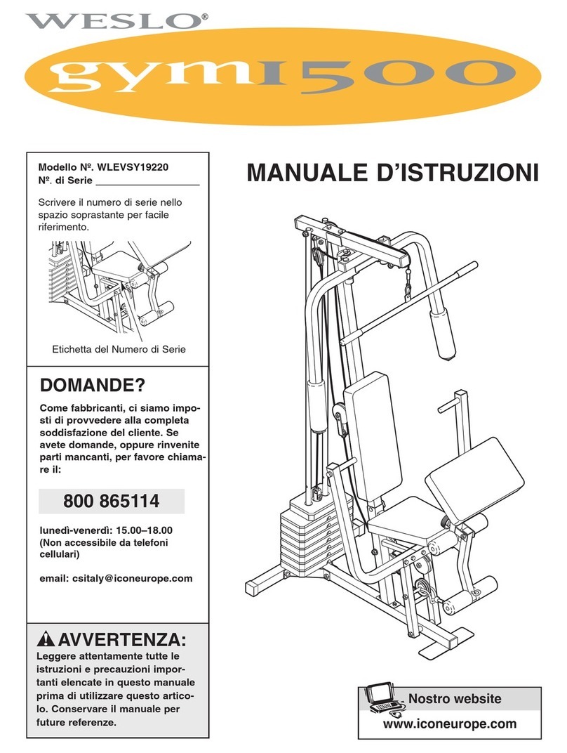 Weslo Gym 1500 Manuale d'istruzioni