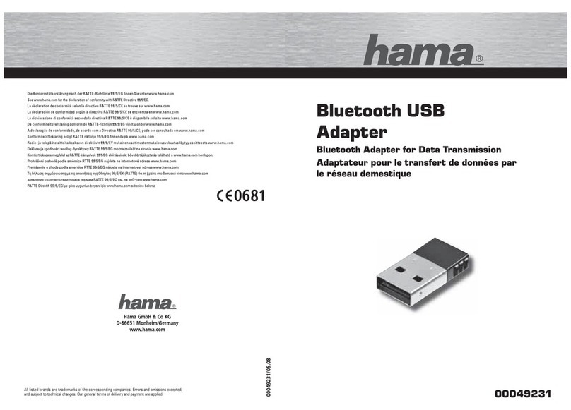 Hama Bluetooth USB Adapter operating instructions