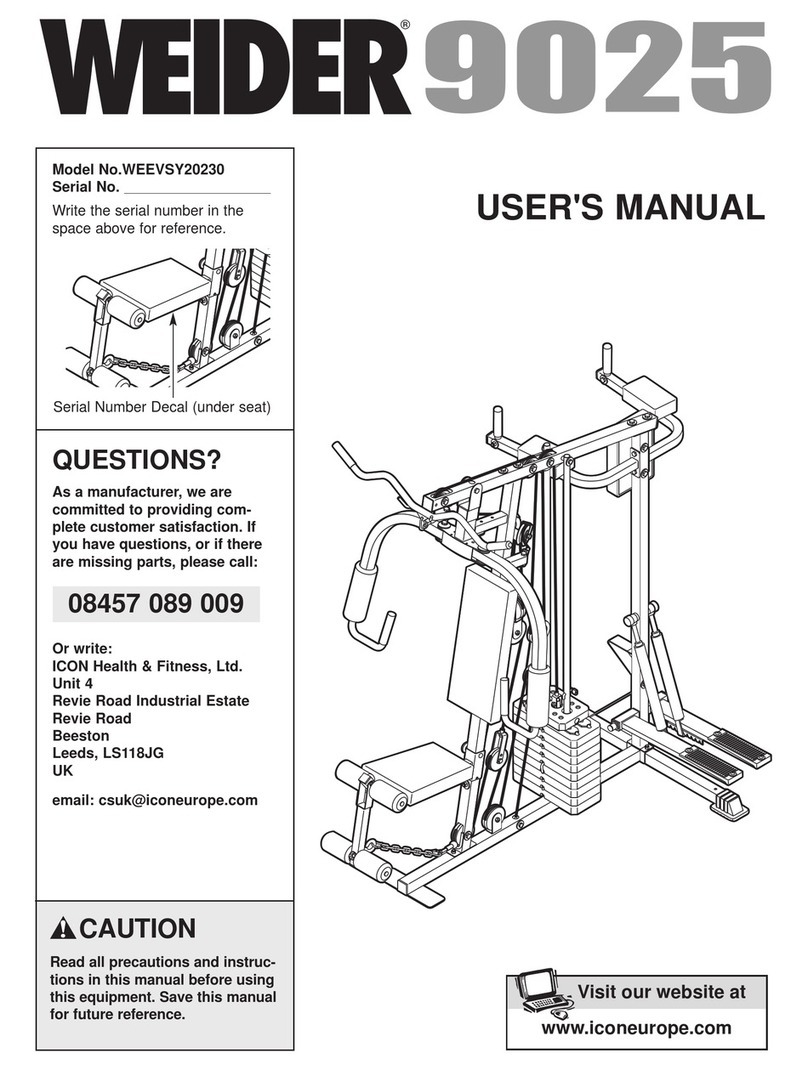 Weider 9025 User manual