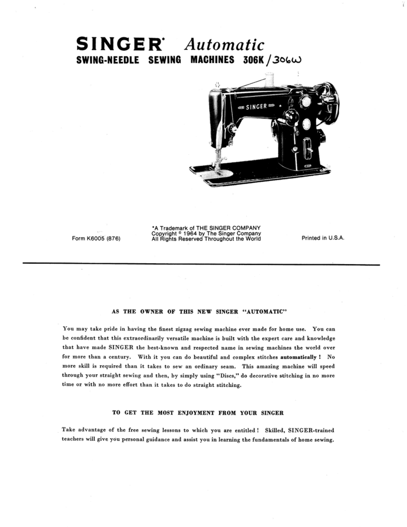Singer Automatic 306K Installation and operation manual Singer Automatic 306K Installation and operation manual