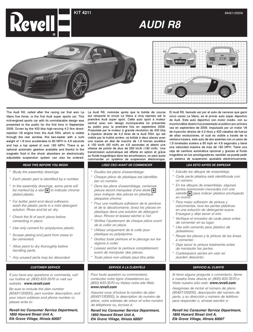 REVELL AUDI R8 SPYDER User manual