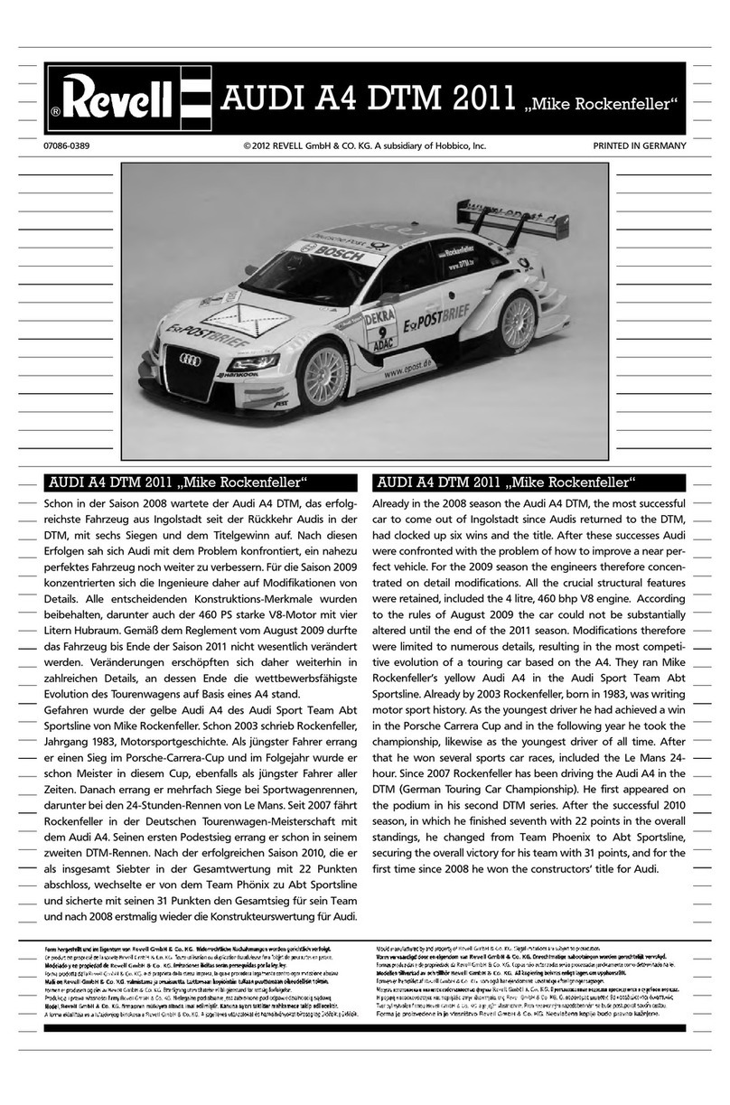 REVELL Audi A4 DTM 2011 Assembly manual REVELL Audi A4 DTM 2011 Assembly manual